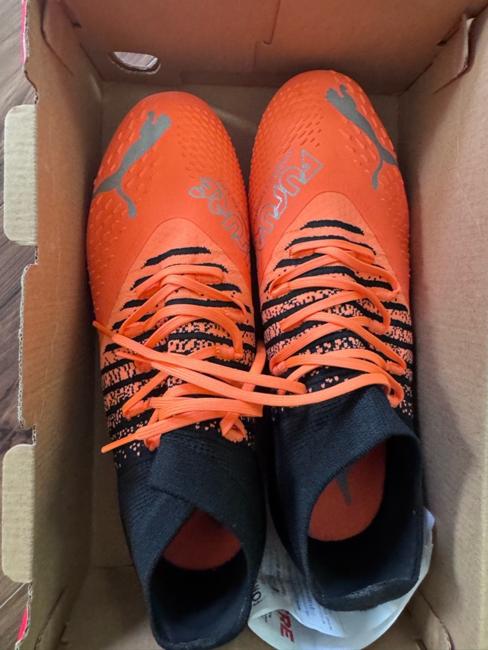 Puma Orange and Black Soccer Cleats NWT